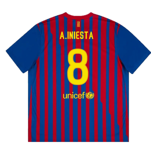 Barcelona 2011-12 Home Shirt (L) (Excellent) (A.Iniesta 8)_1