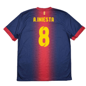 Barcelona 2012-13 Home Shirt (L) (Good) (A.Iniesta 8)_1