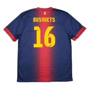 Barcelona 2012-13 Home Shirt (L) (Good) (Busquets 16)_1