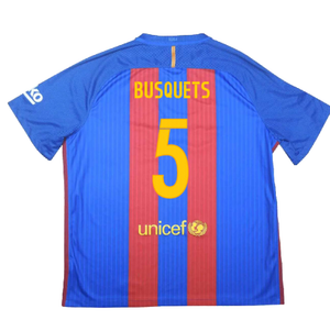 Barcelona 2016-17 Home Shirt (S) (Very Good) (Busquets 5)_1