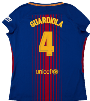 Barcelona 2017-18 Home Shirt (Womens) (M) (Mint) (Guardiola 4)_1