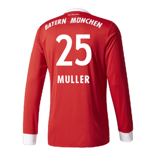 Bayern Munich 2017-18 Home Long Sleeve Shirt (XL) (Excellent) (Muller 25)_1