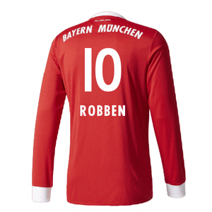 Bayern Munich 2017-18 Home Long Sleeve Shirt (XL) (Excellent) (Robben 10)_1