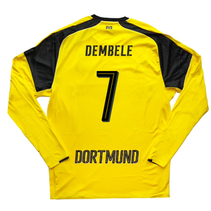 Borussia Dortmund 2016-17 Long Sleeve European Home Shirt (L) (Dembele 7) (Excellent)_1