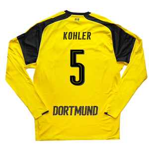 Borussia Dortmund 2016-17 Long Sleeve European Home Shirt (L) (Kohler 5) (Excellent)_1