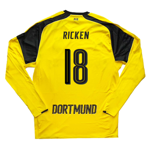 Borussia Dortmund 2016-17 Long Sleeve European Home Shirt (L) (Ricken 18) (Excellent)_1