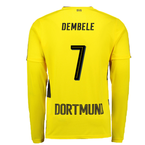 Borussia Dortmund 2017-18 Long Sleeve Home Shirt (S) (Excellent) (Dembele 7)_1