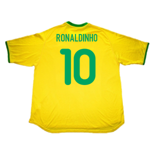 Brazil 2000-02 home Shirt (Excellent) (Ronaldinho 10)_1