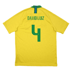 Brazil 2018-19 Home Shirt (M) (Excellent) (David Luiz 4)_1