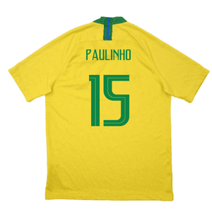 Brazil 2018-19 Home Shirt (Excellent) (Paulinho 15)_1