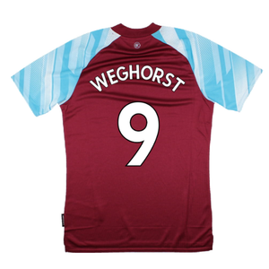 Burnley 2021-22 Home Shirt (Sponsorless) (M) (WEGHORST 9) (Mint)_1