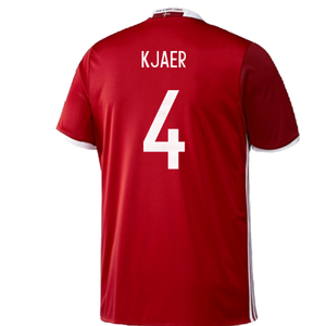 Denmark 2016-17 Home Shirt (S) (Mint) (Kjaer 4)_1