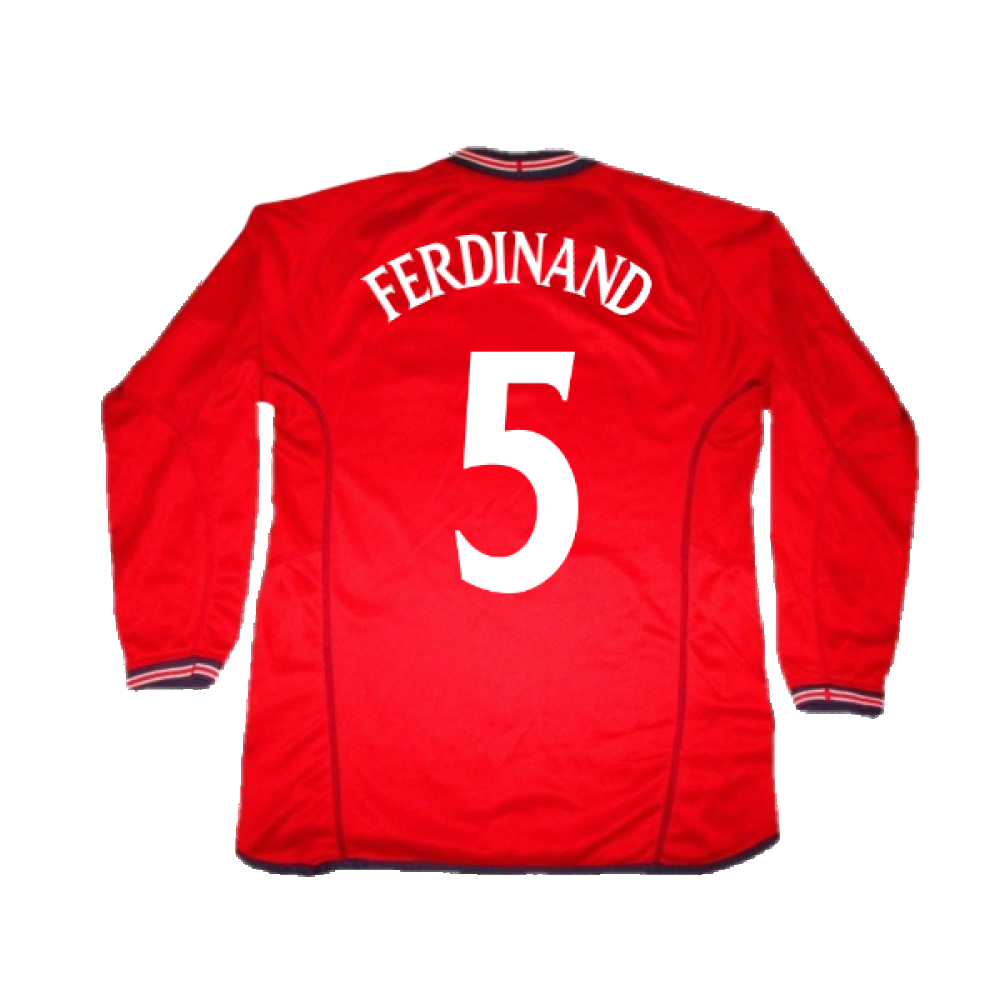 England 2002-04 Away Shirt LS (L) (Excellent) (FERDINAND 5)_1