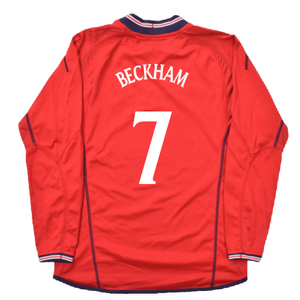 England 2002-04 Long Sleeve Away Shirt (L) (Very Good) (Beckham 7)_2