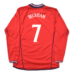 England 2002-04 Long Sleeve Away Shirt (M) (Excellent) (Beckham 7)_2