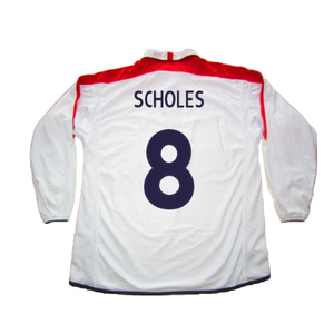 England 2003-05 Long Sleeved Home Shirt (L) (Excellent) (Scholes 8)_1