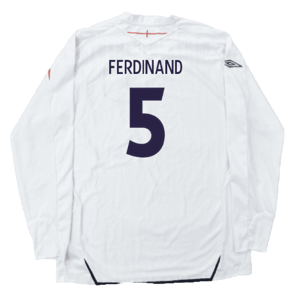 England 2007-09 Home L/S (L) (Good) (FERDINAND 5)_1