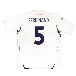 England 2007-09 Home Shirt (Excellent) (FERDINAND 5)_1