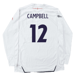 England 2007-09 Long Sleeve Home Shirt (XXL) (Very Good) (CAMPBELL 12)_1