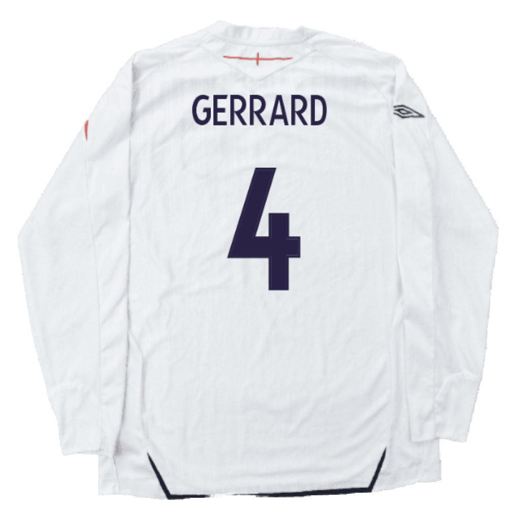England 2007-09 Long Sleeve Home Shirt (XXL) (Very Good) (GERRARD 4)_1