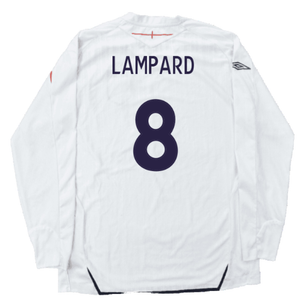 England 2007-09 Long Sleeve Home Shirt (XXL) (Very Good) (LAMPARD 8)_1