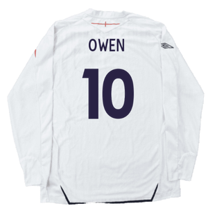 England 2007-09 Long Sleeve Home Shirt (XXL) (Very Good) (OWEN 10)_1