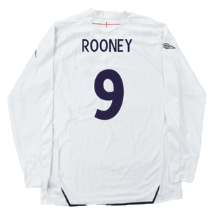 England 2007-09 Long Sleeve Home Shirt (XXL) (Very Good) (ROONEY 9)_1