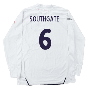 England 2007-09 Long Sleeve Home Shirt (XXL) (Very Good) (SOUTHGATE 6)_1