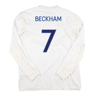 England 2010-11 Long Sleeve Home Shirt(M) (Good) (BECKHAM 7)_1