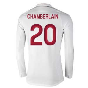 England 2012-13 Long Sleeve Home Shirt (L) (Fair) (Chamberlain 20)_1