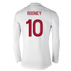 England 2012-13 Long Sleeve Home Shirt (L) (Fair) (Rooney 10)_1