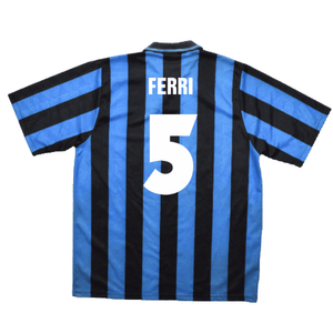 Inter Milan 1991-1992 Home Shirt (L) (Excellent) (Ferri 5)_1