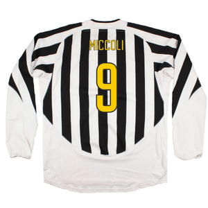 Juventus 2003-04 Long Sleeve Home Shirt (M) (Very Good) (Miccoli 9)_1