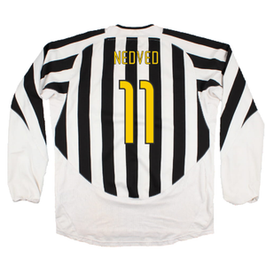 Juventus 2003-04 Long Sleeve Home Shirt (M) (Very Good) (Nedved 11)_1