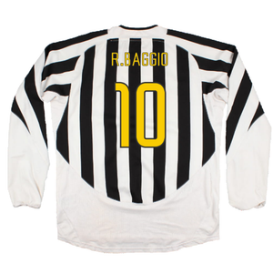 Juventus 2003-04 Long Sleeve Home Shirt (M) (Very Good) (R.Baggio 10)_1