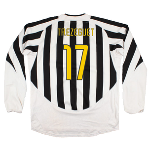 Juventus 2003-04 Long Sleeve Home Shirt (M) (Very Good) (Trezeguet 17)_1