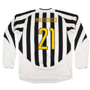 Juventus 2003-04 Long Sleeve Home Shirt (Sponsorless) (L) (Excellent) (Marchisio 21)_1