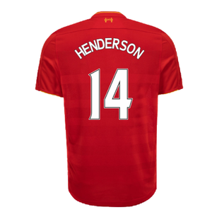 Liverpool 2016-17 Home Shirt (S) (Very Good) (Henderson 14)_1