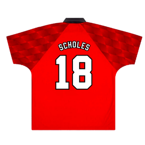 Manchester United 1996-98 Home Shirt (Y) (Excellent) (Scholes 18)_1