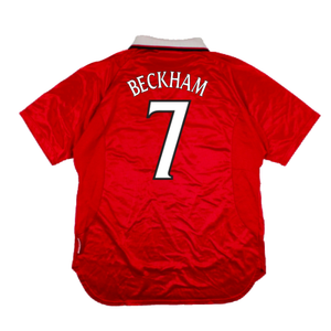 Manchester United 1999-00 European Home Shirt (L) (Excellent) (Beckham 7)_1