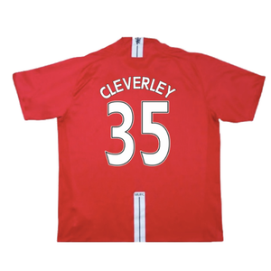 Manchester United 2007-09 Home Shirt (Very Good) (Cleverley 35)_1