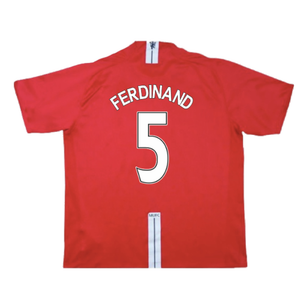 Manchester United 2007-09 Home Shirt (Very Good) (Ferdinand 5)_1