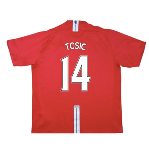 Manchester United 2007-09 Home Shirt (XL) (Excellent) (Tosic 14)_1