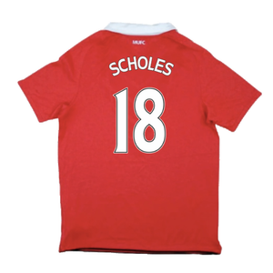 Manchester United 2010-11 Home Shirt (S) (Very Good) (Scholes 18)_1