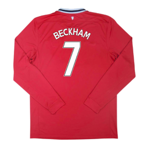 Manchester United 2011-12 Long Sleeve Home Shirt (S) (Very Good) (BECKHAM 7)_1