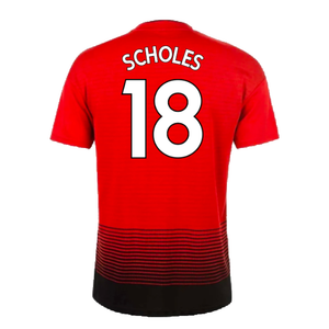 Manchester United 2018-19 Home Shirt (XL) (Good) (Scholes 18)_1