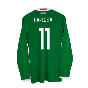 Mexico 2016-2017 Long Sleeve Home Shirt (XL) (Excellent) (Carlos V 11)_1