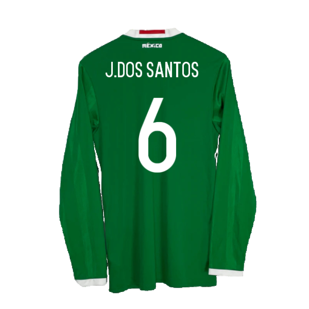 Mexico 2016-2017 Long Sleeve Home Shirt (XL) (Excellent) (J.Dos Santos 6)_1