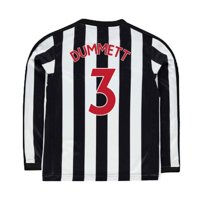 Newcastle United 2017-18 Long Sleeve Home Shirt (Sponserless) (L) (Dummett 3) (Very Good)_1