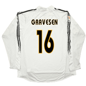 Real Madrid 2004-05 Long Sleeve Home Shirt (M) (Excellent) (Gravesen 16)_1